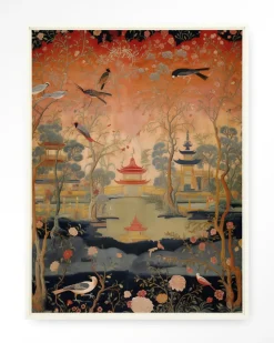 Wandkleed Oriental Night in maat en frame naar keuze