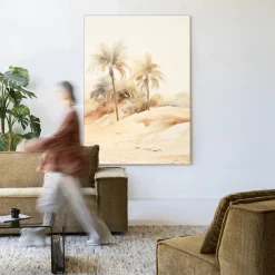 Wandkleed Palm Dust in maat en frame naar keuze