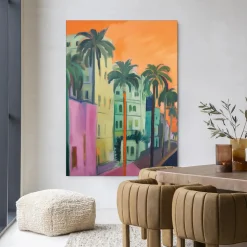 Wandkleed Palm Street in maat en frame naar keuze