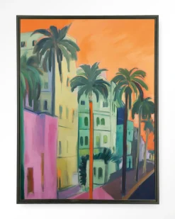 Wandkleed Palm Street in maat en frame naar keuze
