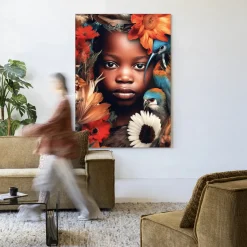 Wandkleed Paradise Bird in maat en frame naar keuze