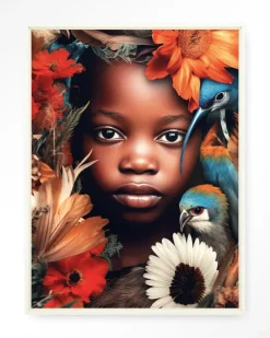 Wandkleed Paradise Bird in maat en frame naar keuze