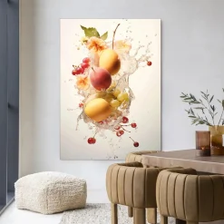 Wandkleed Peachy Fruit Explosion in maat en frame naar keuze