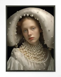 Wandkleed Pearl Princess in maat en frame naar keuze