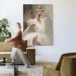 Wandkleed Posing Ballerina in maat en frame naar keuze