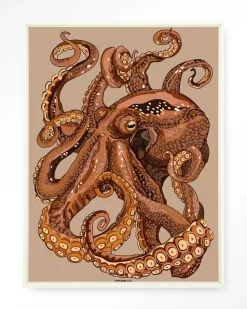 Wandkleed Pulpo in maat en frame naar keuze