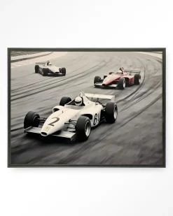 Wandkleed Race Track in maat en frame naar keuze