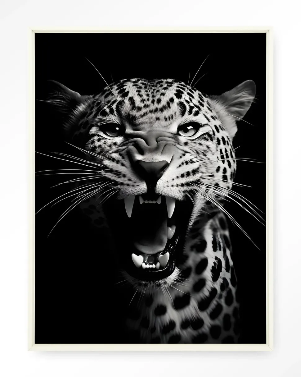 Wandkleed Rawr Cheetah in maat en frame naar keuze