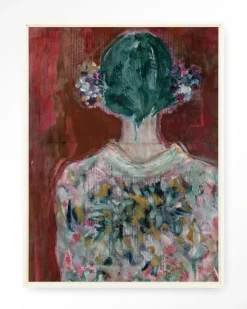 Wandkleed Red Velvet in maat en frame naar keuze