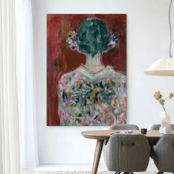 Wandkleed Red Velvet in maat en frame naar keuze