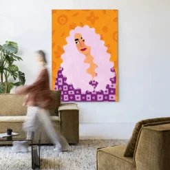 Wandkleed Retro Girly in maat en frame naar keuze