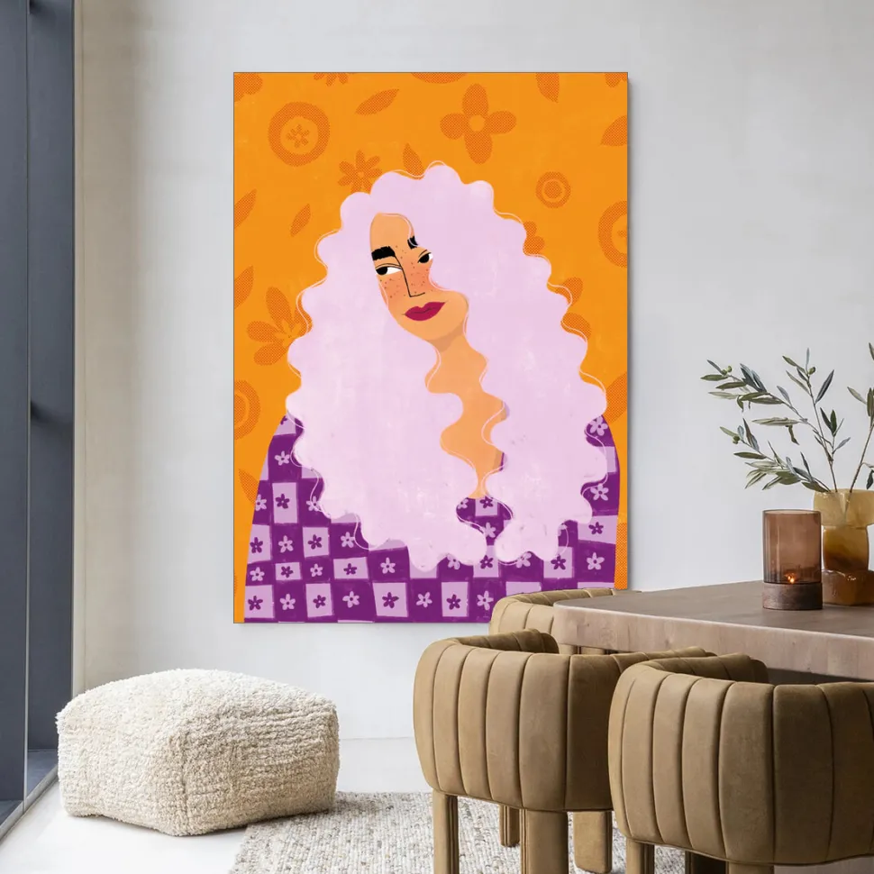 Wandkleed Retro Girly in maat en frame naar keuze