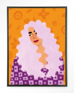 Wandkleed Retro Girly in maat en frame naar keuze