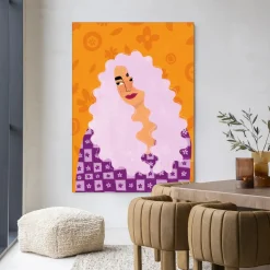 Wandkleed Retro Girly in maat en frame naar keuze