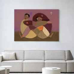 Wandkleed Rolling Sisters in maat en frame naar keuze