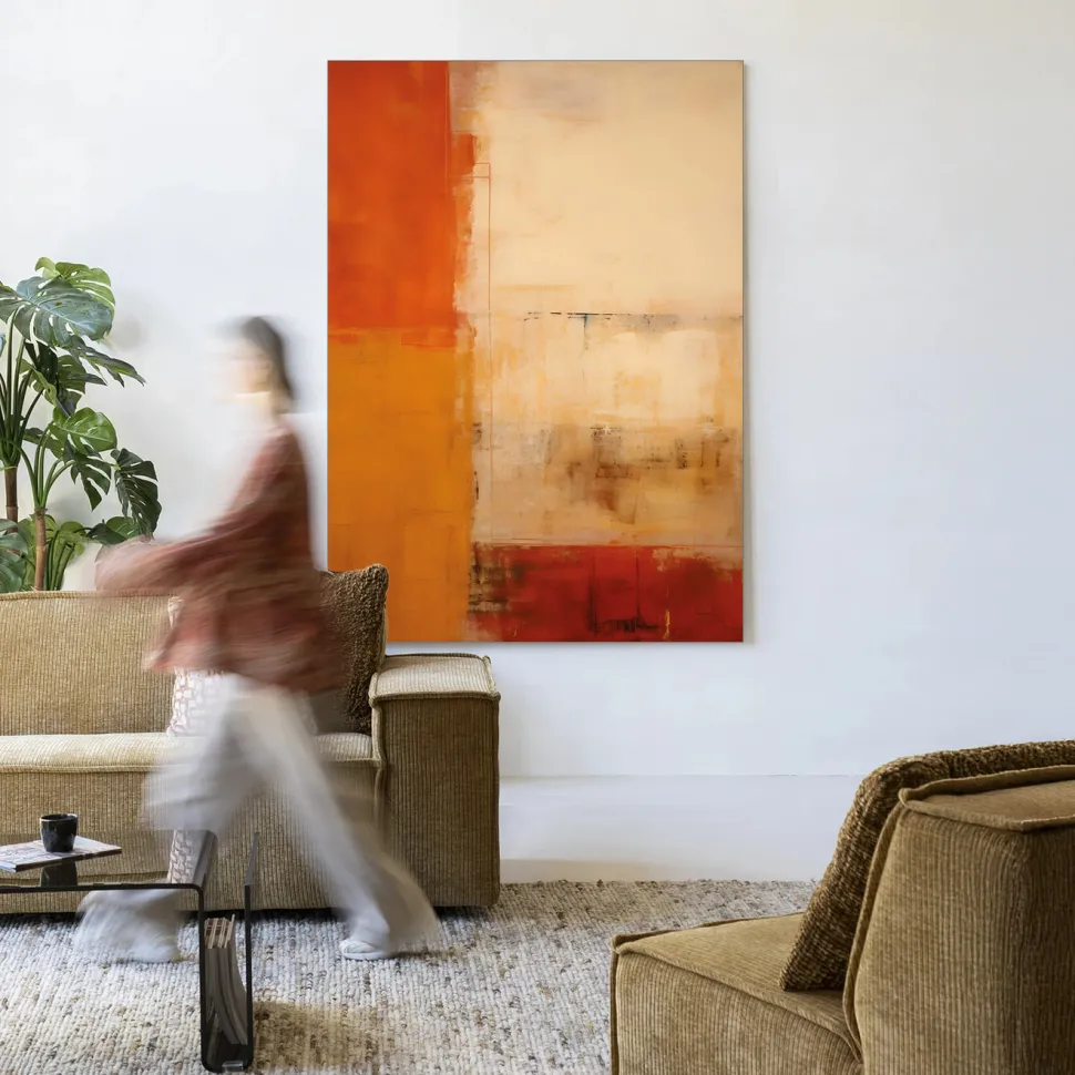 Wandkleed Rusty Abstract in maat en frame naar keuze