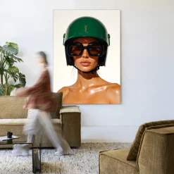 Wandkleed Saint Laurent Helmet in maat en frame naar keuze