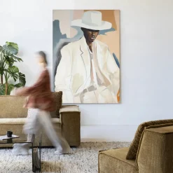 Wandkleed Saloon Sam in maat en frame naar keuze