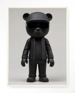 Wandkleed Security Bear in maat en frame naar keuze