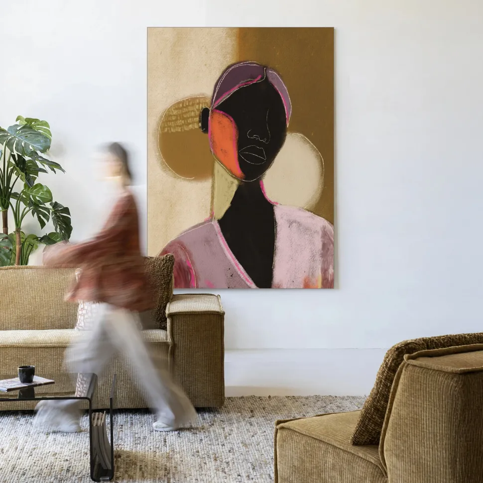 Wandkleed Silhouette Lady 1 in maat en frame naar keuze