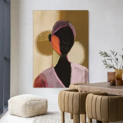 Wandkleed Silhouette Lady 1 in maat en frame naar keuze