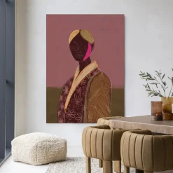 Wandkleed Silhouette Lady 10 in maat en frame naar keuze