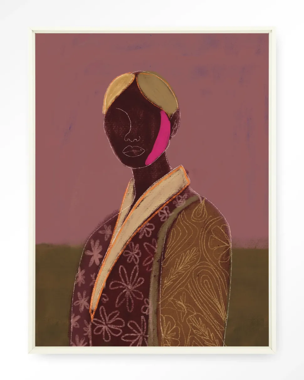 Wandkleed Silhouette Lady 10 in maat en frame naar keuze