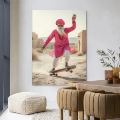 Wandkleed Skating Glory in maat en frame naar keuze