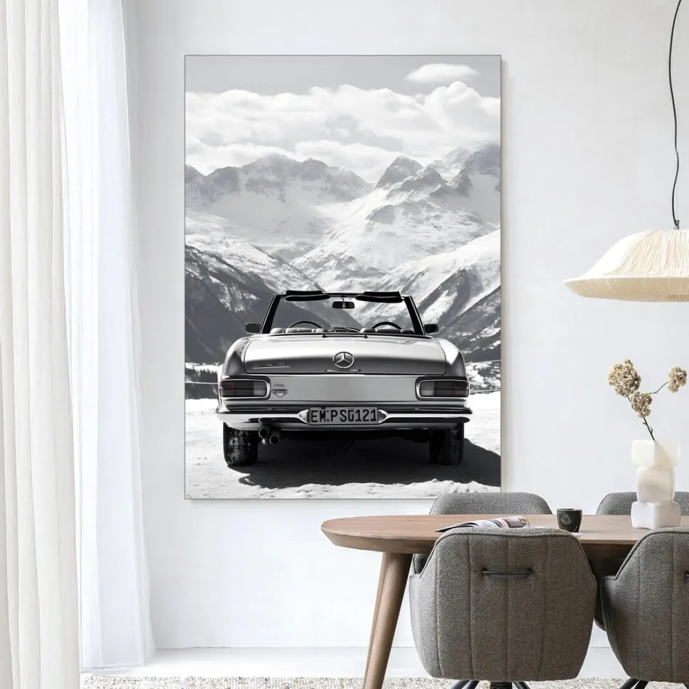 Wandkleed Ski Resort in maat en frame naar keuze