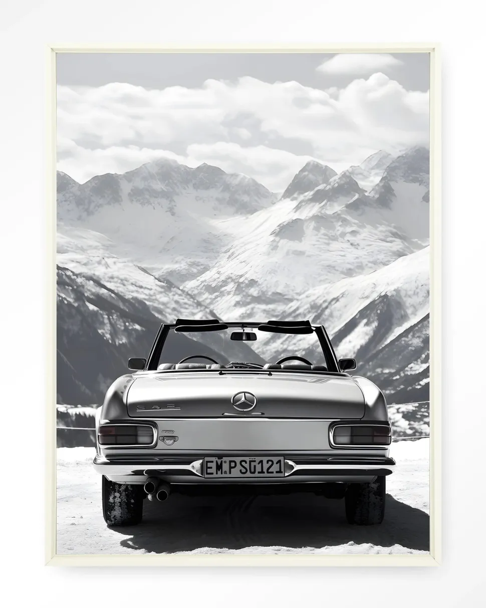 Wandkleed Ski Resort in maat en frame naar keuze