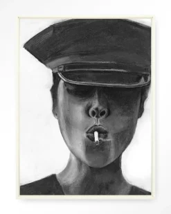 Wandkleed Smokes in maat en frame naar keuze