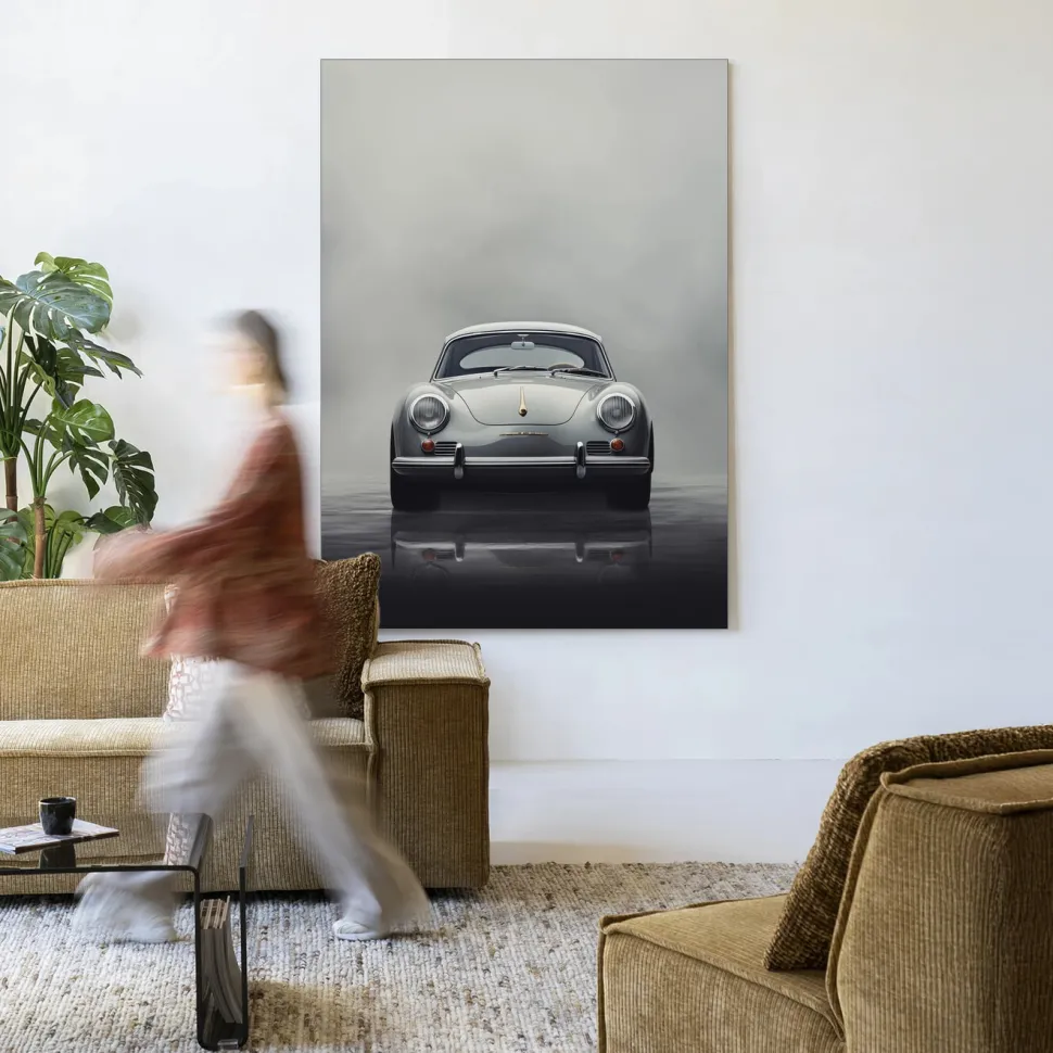 Wandkleed Smokey Car in maat en frame naar keuze