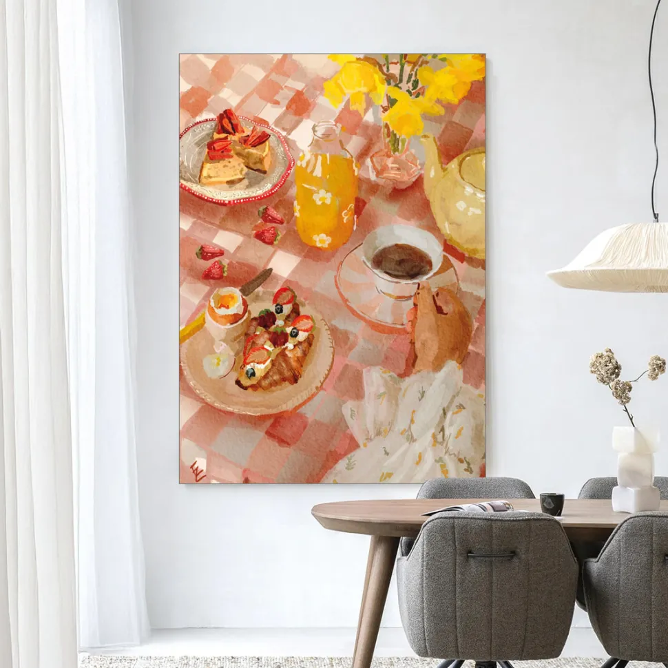 Wandkleed Spring Breakfast in maat en frame naar keuze