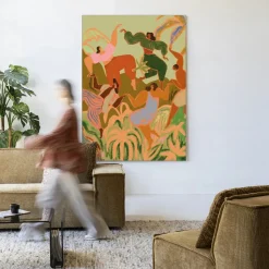 Wandkleed Spring Frolic in maat en frame naar keuze