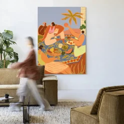 Wandkleed Summer Picnic in maat en frame naar keuze