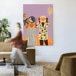 Wandkleed Sun & Moon in maat en frame naar keuze