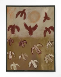 Wandkleed Sunbirds in maat en frame naar keuze