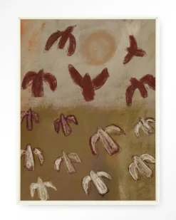 Wandkleed Sunbirds in maat en frame naar keuze