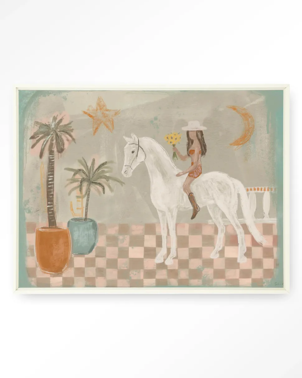 Wandkleed Sunflower Rider in maat en frame naar keuze