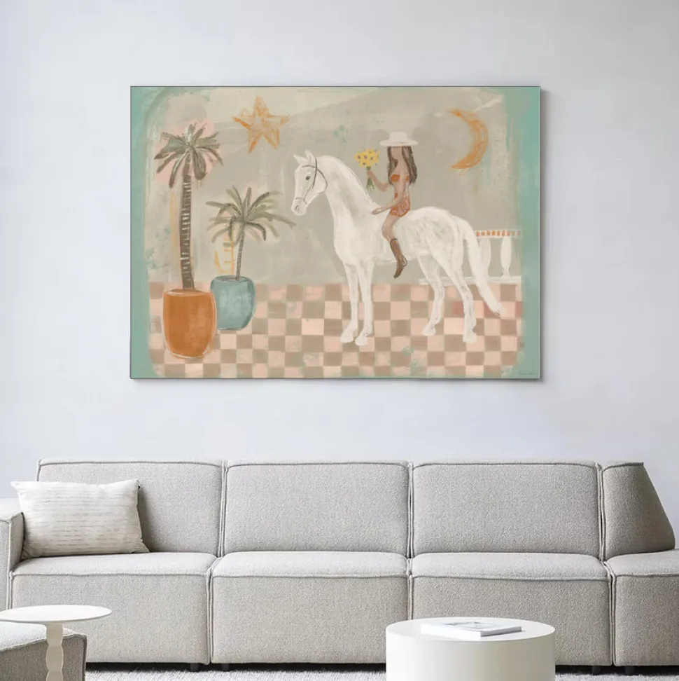 Wandkleed Sunflower Rider in maat en frame naar keuze