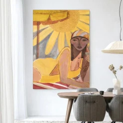 Wandkleed Sunflower Sun in maat en frame naar keuze