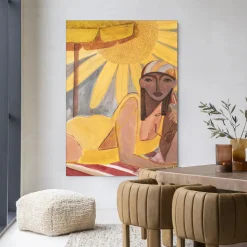 Wandkleed Sunflower Sun in maat en frame naar keuze