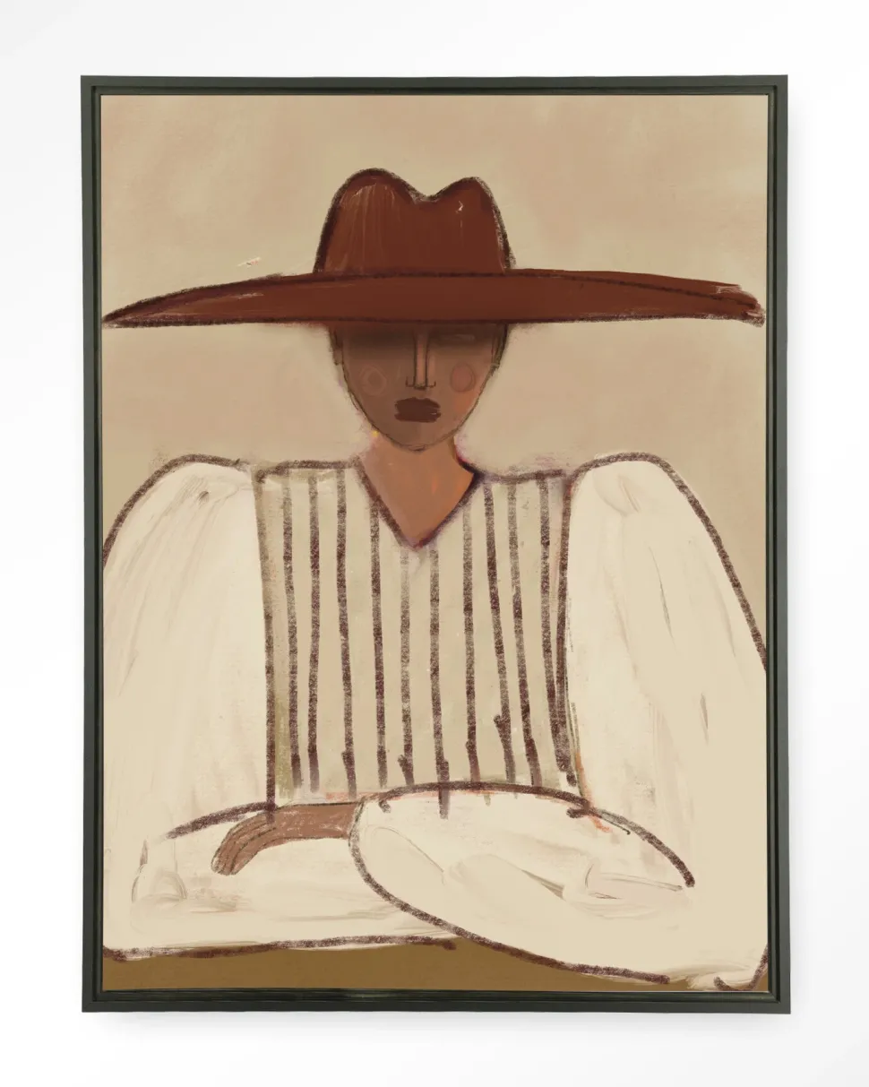 Wandkleed Sunhat in maat en frame naar keuze