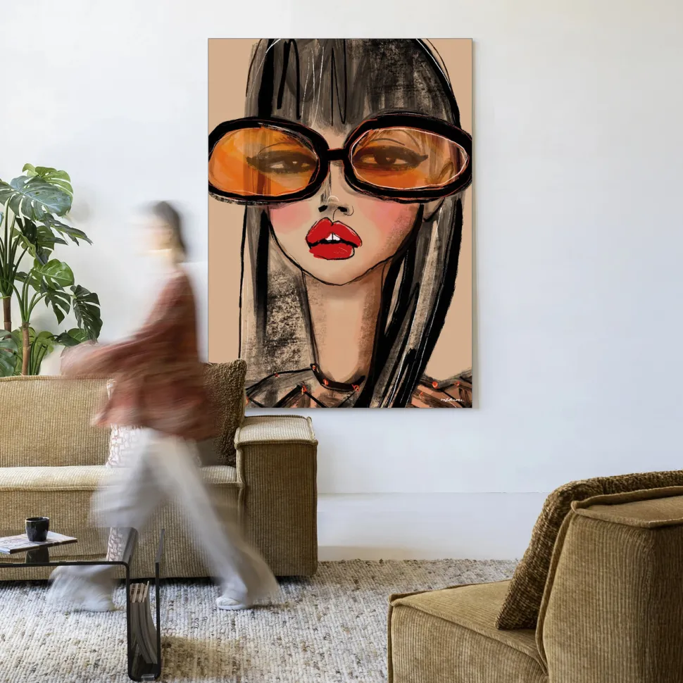 Wandkleed Sunny Orange in maat en frame naar keuze