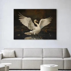 Wandkleed Swan Lake in maat en frame naar keuze