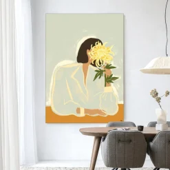 Wandkleed The Chrysante Mum in maat en frame naar keuze