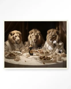 Wandkleed The Gentlelions Club in maat en frame naar keuze