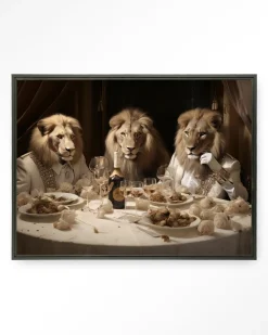 Wandkleed The Gentlelions Club in maat en frame naar keuze