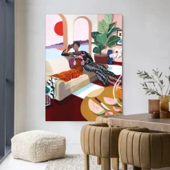 Wandkleed Tiger Queen in maat en frame naar keuze