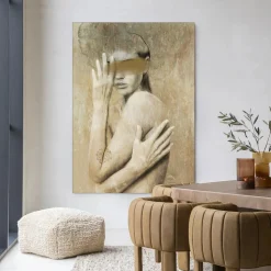 Wandkleed Touching Me in maat en frame naar keuze